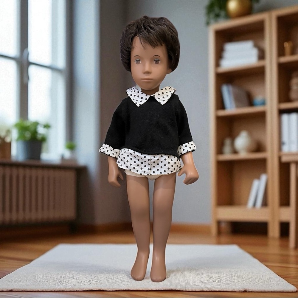 Sasha Gregor~Vintage Boy Doll.Black sweater.Price reflects non-original clothes